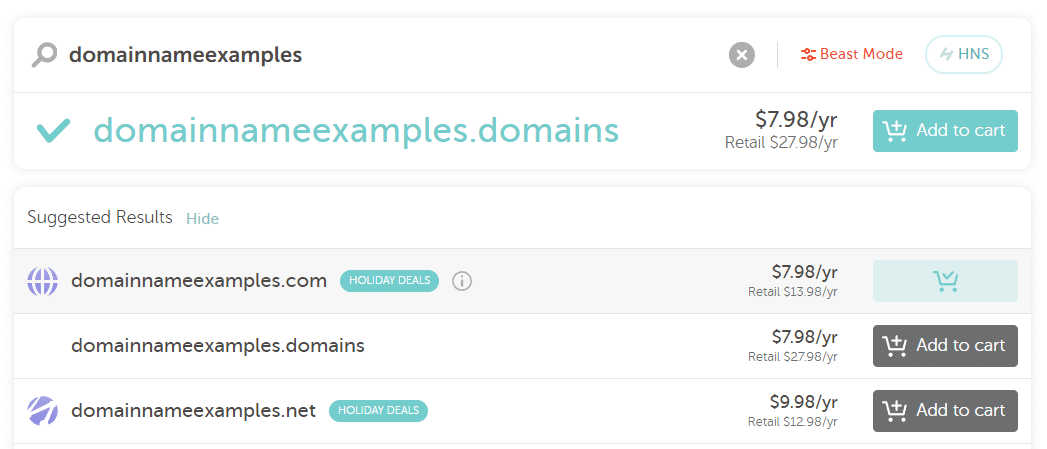 .Com i .net pricing options