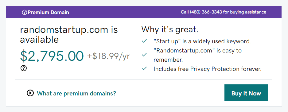 An example of expensive domain name and no.
