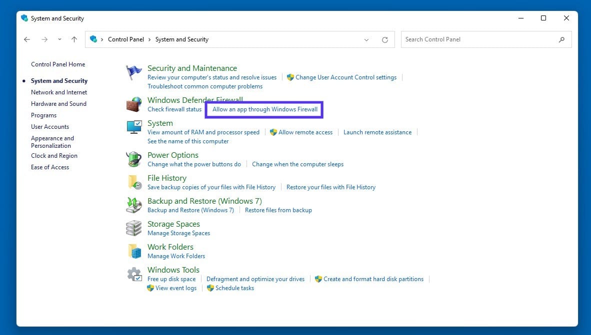 Windows System and Safety Settings